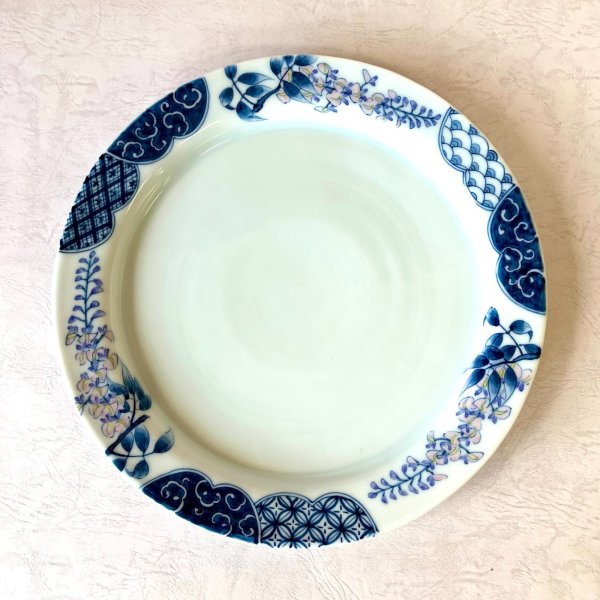 画像1: 祥瑞藤　七寸リム皿 (1)
